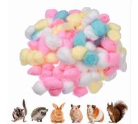 AXYOUCUN 100PCS Colored Absorbent Cotton Balls for Hamsters Natural Warm Bedding Filler Small Pet Nesting Cotton Pet Winter Quilt for Mice Gerbils in Winter