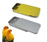 AXYOUCUN 2PCS Bird Training Food Box Bird Tabletop Interactive Parrot Intelligence Training Accessories Conure Educational Toy Small Iron Food Jars