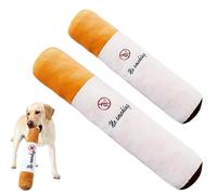 AXYOUCUN 2Pcs Cigarette Design Pet Interactive Plush Toy No Smoking Cigarette Shape Toy Cool Dogs Relaxing Toys for Small & Medium Dogs Cats Pet Lovers
