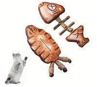 AXYOUCUN 2PCS Fishbone Cat Interactive Plush Chew Toy Realistic Plush Cat Teething Chew ToysInteractive Kitten Bone Toy for Holiday Birthday Parties