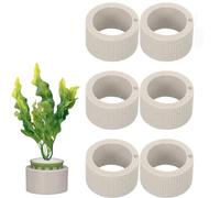 AXYOUCUN 6Pcs Ceramic Underwater Plant Cups Aquatic Plant Holders Fixed Rings for Fish Tank Aquarium Landscape Sturdy Fixing Base for Pools Ponds