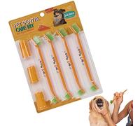 AXYOUCUN Dog Toothbrush Set Double Ended Dog & Cat Dental Oral Care Toothbrush Pet Teeth Finger Brush for Small Medium and Large Pets