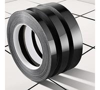 AXYWINBO Floor Tiles Self Adhesive,50m*2cm Floor Stickers Black Universal Wall Sticker Waterproof Gap Sealing Tape for Cabinet,Kitchen,Sink,Toilet,Corner,Bathroom Decoration