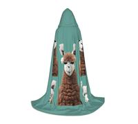 axzttupy Alpaca Llama Print Hooded Cloak Cape For Carnival Halloween And Themed Parties Comfortable Cloak