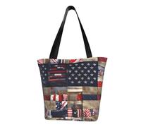 axzttupy American Flag Patchwork Print Versatile Use Bag Summer Crossbody Handbag Travel Beach Shopping Stylish Accessory