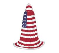 axzttupy American Flag Print Hooded Cloak Cape For Carnival Halloween And Themed Parties Comfortable Cloak