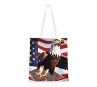 axzttupy Bald Eagle With American Flag Print Comfort Bag Shopping Bags Versatile Travel Work Gym Beach Eco-Friendly Foldable