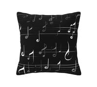 axzttupy Black Music Notes Print Cozy Decor Pillow Covers Square Cushion Cases All-Season Indoor Outdoor Universal