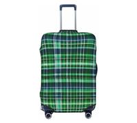 axzttupy Blue and Green Scottish Tartan Print Large Suitcase Cover Fit Almost Any Luggage Personalized Travel Luggage Protector