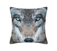 axzttupy Blue Eyes Wolf 1 Print Cozy Decor Pillow Covers Square Cushion Cases All-Season Indoor Outdoor Universal