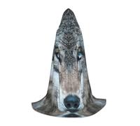 axzttupy Blue Eyes Wolf 1 Print Hooded Cloak Cape For Carnival Halloween And Themed Parties Comfortable Cloak