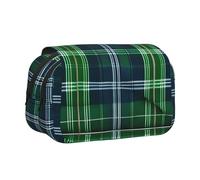 axzttupy Blue Scottish Tartan Print Stylish Pencil Bag Travel Office Supplies Practical Makeup Stationery Organizer