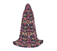 axzttupy Bohemian Elephant Pattern Print Hooded Cloak Cape For Carnival Halloween And Themed Parties Comfortable Cloak