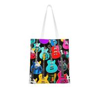 axzttupy Colorful Guitars Print Comfort Bag Shopping Bags Versatile Travel Work Gym Beach Eco-Friendly Foldable