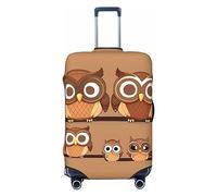axzttupy Cute Big Brown Cartoon Owls Print Large Suitcase Cover Fit Almost Any Luggage Personalized Travel Luggage Protector