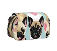 axzttupy Cute Chihuahua Pug Print Stylish Pencil Bag Travel Office Supplies Practical Makeup Stationery Organizer