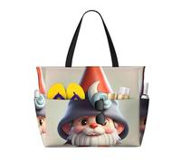 axzttupy Cute Gnome hat Print Large Capacity Beach Travel Bag Lightweight Tote Vacation Picnic Outdoor Activities