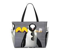 axzttupy Cute Penguin Print Large Capacity Beach Travel Bag Lightweight Tote Vacation Picnic Outdoor Activities