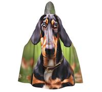 axzttupy Dachshund Weiner Pet Dogs Print Adult Hooded Cloak Halloween Christmas Carnival Parties Medieval Theme Costume
