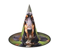 axzttupy Dachshund Weiner Pet Dogs Print Halloween Witch Hat Unisex Carnival Costume Accessory Parties Cosplay And Festive