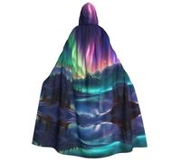 axzttupy Dark Northern Lights Print Adult Hooded Cloak Halloween Christmas Carnival Parties Medieval Theme Costume