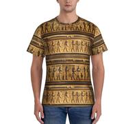 axzttupy Egypt Hieroglyphics Print Men Short Sleeve T-Shirts Workout Casual Outings Comfortable Everyday Wear Sports Black