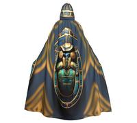 axzttupy Egyptian Scarab Print Unisex Halloween Hooded Cloak Full Length For Medieval Renaissance Cosplay Costumes