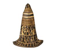axzttupy Egypts Hieroglyphics Print Hooded Cloak Cape For Carnival Halloween And Themed Parties Comfortable Cloak