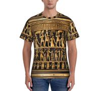 axzttupy Egypts Hieroglyphics Print Men Short Sleeve T-Shirts Workout Casual Outings Comfortable Everyday Wear Sports Black