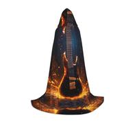axzttupy Electric Guitar 3 Print Unisex Hooded Full Length Cloak For Wizard Christmas Carnival Halloween Cosplay