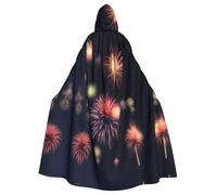 axzttupy Explosion Firework 3d Print Unisex Halloween Hooded Cloak Full Length For Medieval Renaissance Cosplay Costumes