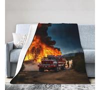 axzttupy Firefighter Fireman Flame 1 Print Ultra-Soft Micro Blanket Flannel Throw Blankets Non-Shedding All-Season Comfort