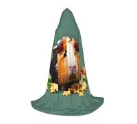 axzttupy Flower Guinea Pig Print Unisex Hooded Full Length Cloak For Wizard Christmas Carnival Halloween Cosplay