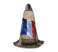 axzttupy French Flag Print Hooded Cloak Cape For Carnival Halloween And Themed Parties Comfortable Cloak