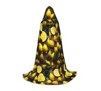 axzttupy Fresh Tropical Lemons Print Hooded Cloak Cape For Carnival Halloween And Themed Parties Comfortable Cloak