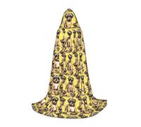 axzttupy Funny Cartoon Pug Puppy Dog Print Hooded Cloak Cape For Carnival Halloween And Themed Parties Comfortable Cloak