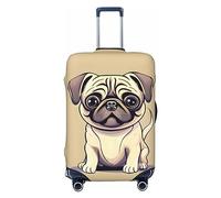 axzttupy Funny Cartoon Pug Puppy Dogs Print Large Suitcase Cover Fit Almost Any Luggage Personalized Travel Luggage Protector