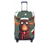 axzttupy Funny Christmas Moose Head Print Large Suitcase Cover Fit Almost Any Luggage Personalized Travel Luggage Protector