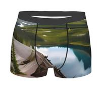 axzttupy Glacier National Park Print Men Lightweight Stylish Boxer Briefs Practical Underwear Comfortable Gym Daily Wear Black