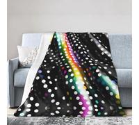 axzttupy Glitter Rainbow Polka Dot Stripe Black And White Print Ultra-Soft Micro Blanket Flannel Throw Blankets Non-Shedding All-Season Comfort