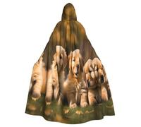 axzttupy Golden Retriever Dogs Puppies Pets Print Unisex Halloween Hooded Cloak Full Length For Medieval Renaissance Cosplay Costumes