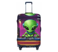 axzttupy Green Alien 2 Print Large Suitcase Cover Fit Almost Any Luggage Personalized Travel Luggage Protector