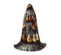 axzttupy Guitar Collection Print Hooded Cloak Cape For Carnival Halloween And Themed Parties Comfortable Cloak