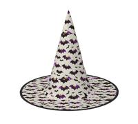axzttupy Halloween Flying Purple Bats Print Halloween Witch Hat Unisex Carnival Costume Accessory Parties Cosplay And Festive