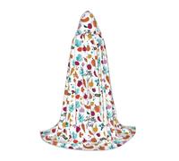 axzttupy Healthy Food Print Hooded Cloak Cape For Carnival Halloween And Themed Parties Comfortable Cloak