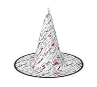 axzttupy I Love You Words With Hearts Print Halloween Witch Hat Unisex Carnival Costume Accessory Parties Cosplay And Festive