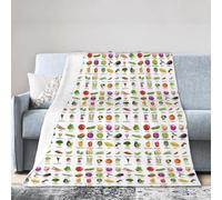 axzttupy Introduction Of Various Vegetables Print Ultra-Soft Micro Blanket Flannel Throw Blankets Non-Shedding All-Season Comfort