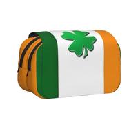 axzttupy Irish Flag Print Stylish Pencil Bag Travel Office Supplies Practical Makeup Stationery Organizer