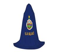 axzttupy Kansas State Flag Print Hooded Cloak Cape For Carnival Halloween And Themed Parties Comfortable Cloak