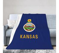 axzttupy Kansas State Flag Print Ultra-Soft Micro Blanket Flannel Throw Blankets Non-Shedding All-Season Comfort